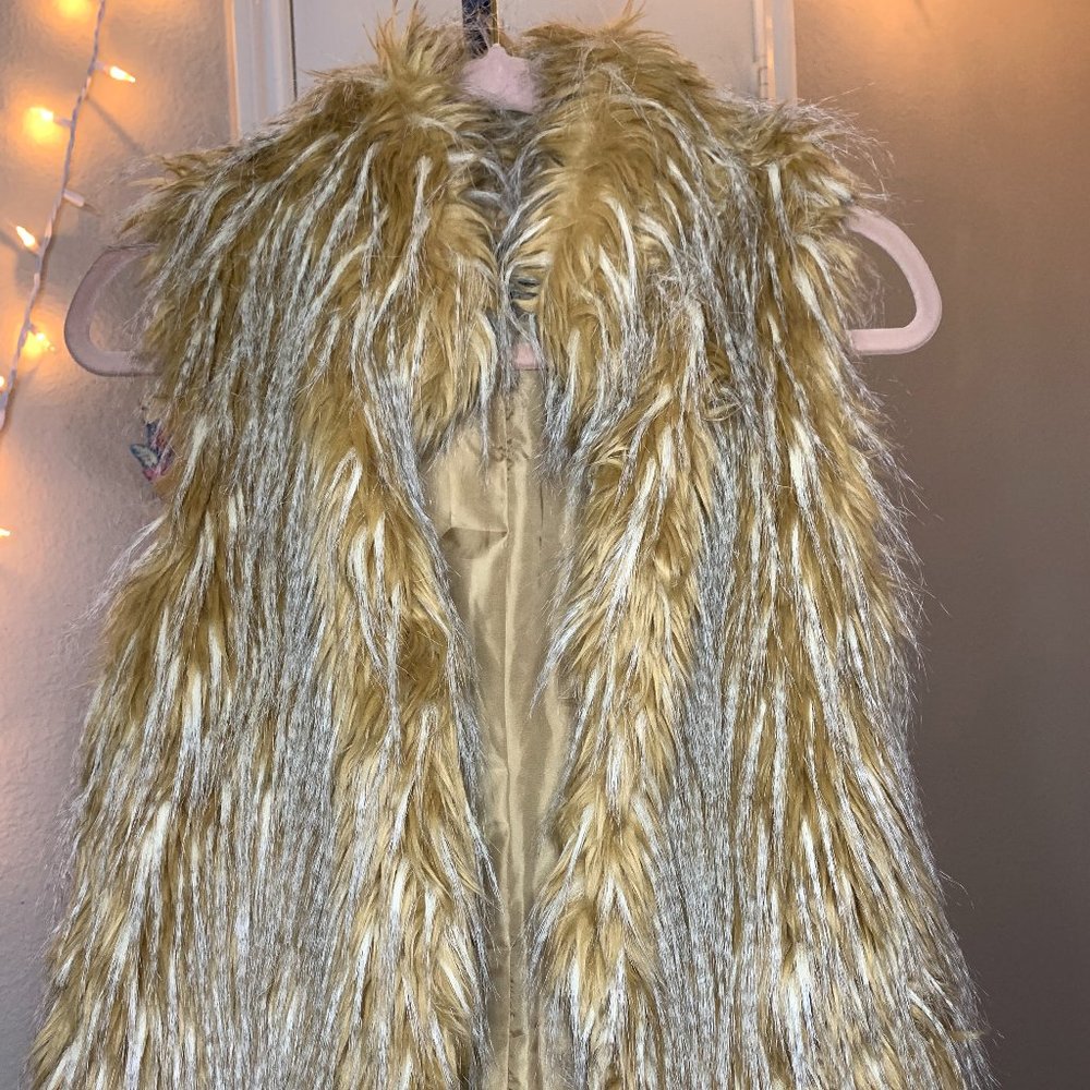 Fabulous Furs Faux Fur Vest XS
